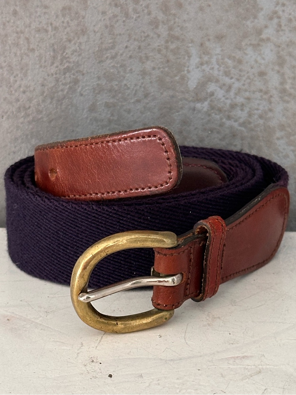 TRAFALGAR LEATHER WOOL BELT SIZE 36 MADE IN USA
